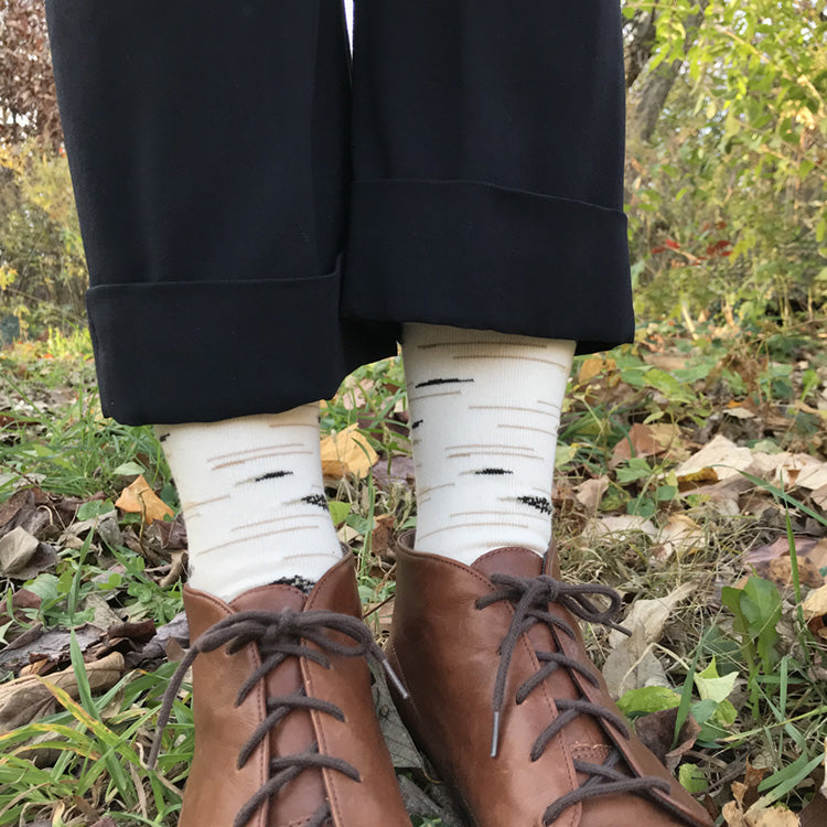 MADE IN USA women's cotton birch tree socks by THIS NIGHT