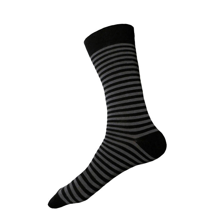 STRIPE socks (XL) – black + charcoal